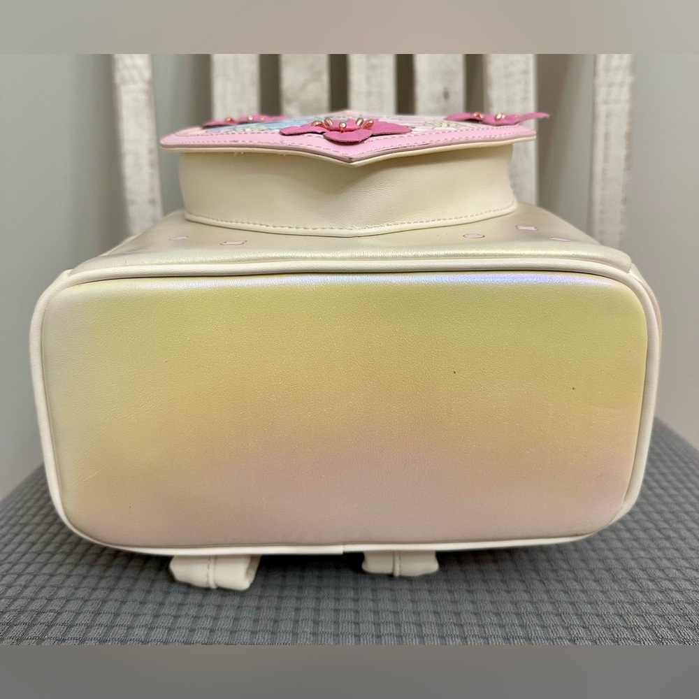 Loungefly Disney Stitch & Angel Pastel Cherry Blossom Iridescent Mini Backpack - Picture 8 of 8